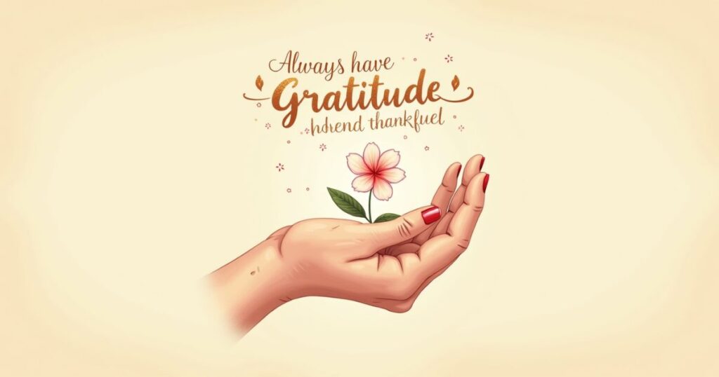 Always have gratitude and be thankful for the good
