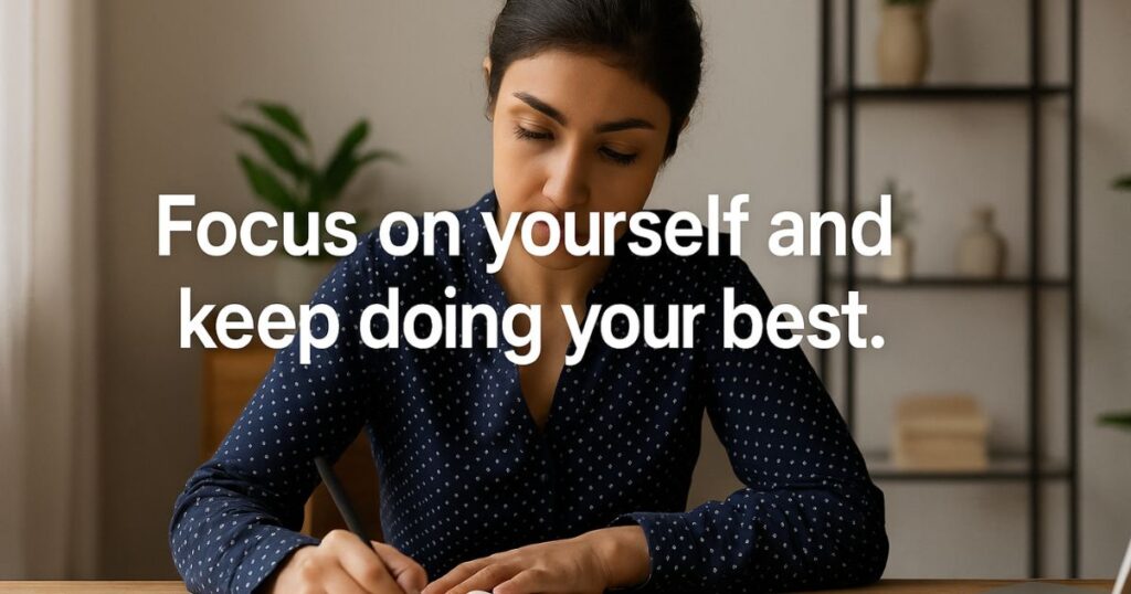Focus on yourself and keep doing your best