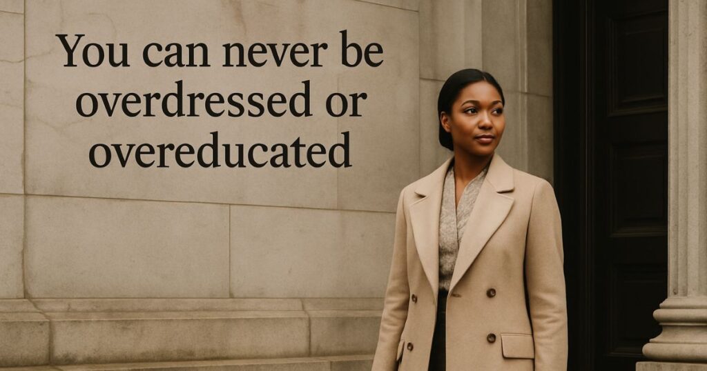 You can never be overdressed or overeducated