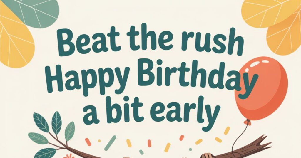 beat the rush Happy Birthday a bit early