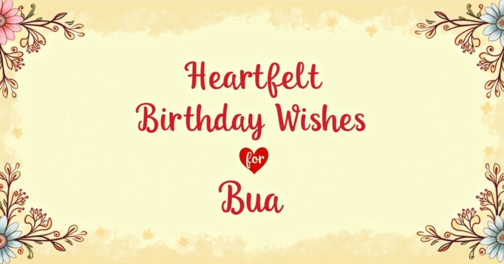 Heartwarming Birthday Wishes for Bua
